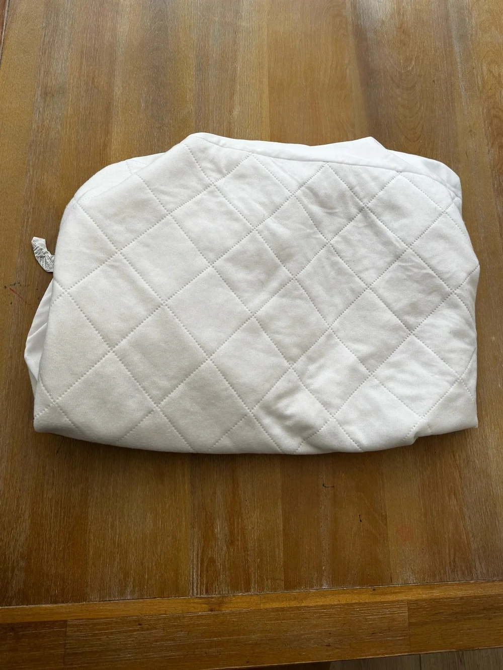 Crib Mattress Protector - White Quilted Cotton